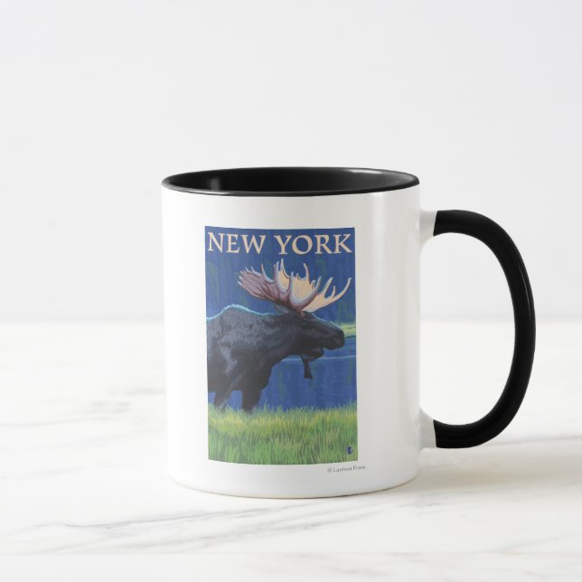 New YorkMoose im Mondlicht Tasse (Rechts)