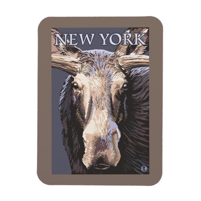 New YorkMoose Up Nah Magnet (Vertikal)