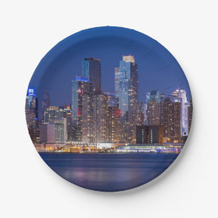 New- YorknachtSkyline Pappteller