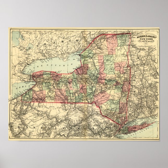 New YorkPanoramic MapNew York Poster (Vorne)