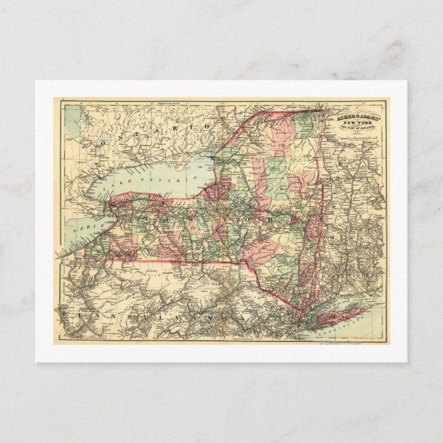 New YorkPanoramic MapNew York Postkarte (Vorderseite)