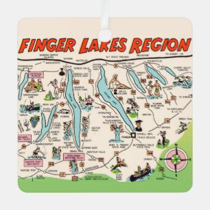 New Yorks Fingerlakes Ornament Aus Metall