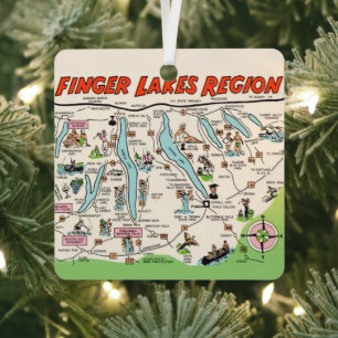 New Yorks Fingerlakes Ornament Aus Metall