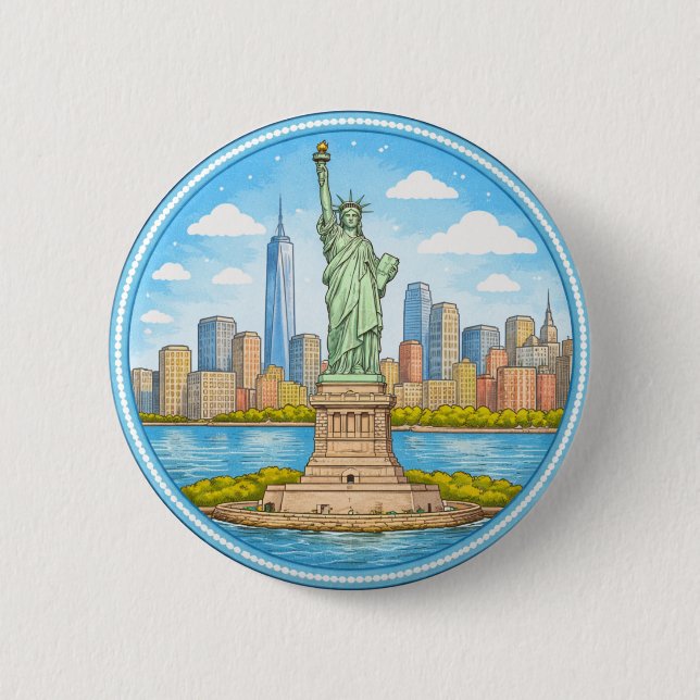 New York's Statue Of Liberty Button (Vorderseite)