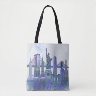 New- YorkSkyline - Aquarell-Blau