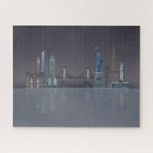 New- YorkSkyline-Nachtreflexionen Puzzle