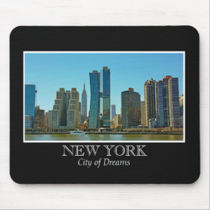 New Yorkskyline-Schwarz-weißes Rahmen-Foto Mousepad