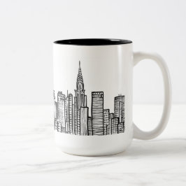 New Yorkskyline-Tasse Zweifarbige Tasse