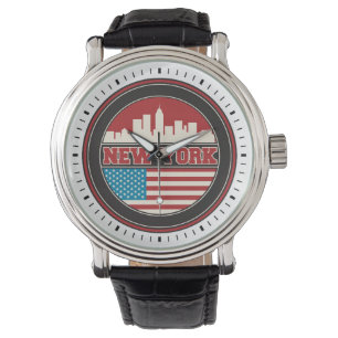 New- YorkSkyline Vereinigte Staaten kennzeichnen Armbanduhr