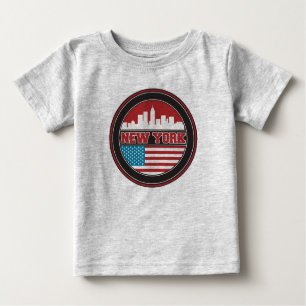 New- YorkSkyline   Vereinigte Staaten kennzeichnen Baby T-shirt