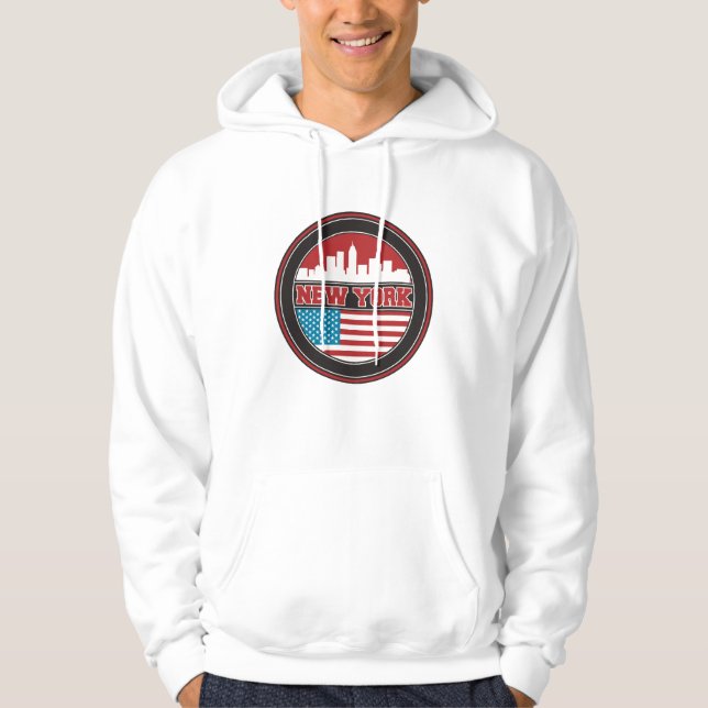 New- YorkSkyline | Vereinigte Staaten kennzeichnen Hoodie (Vorderseite)