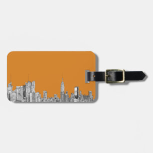 New- YorkSkylineorange Gepäckanhänger