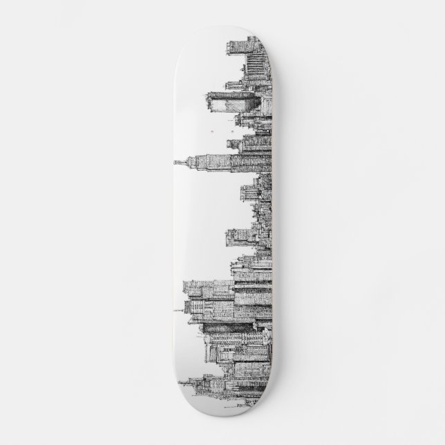 New- YorkSkylinetinten-Skateboard Skateboard (Vorderseite)