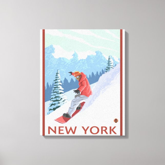 New YorkSnowboarder Scene Leinwanddruck (Vorderseite)