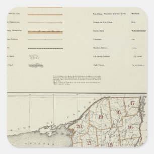 New- YorkStaatsatlas Quadratischer Aufkleber