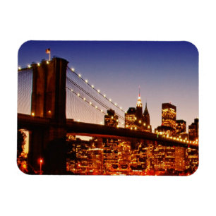 New- YorkStadtbild mit Brücke über Fluss Magnet