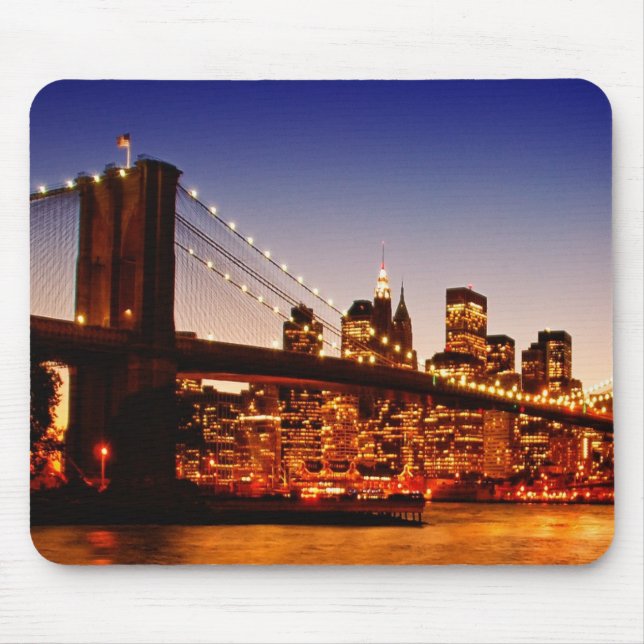 New- YorkStadtbild mit Brücke über Fluss Mousepad (Vorne)