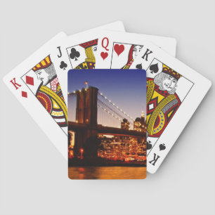 New- YorkStadtbild mit Brücke über Fluss Spielkarten