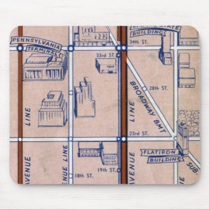 NEW- YORKuntergrundbahn MAP, 1940 2 Mousepad