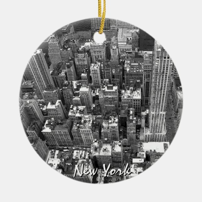 New- Yorkverzierungs-personalisierte Keramik Ornament (Vorne)