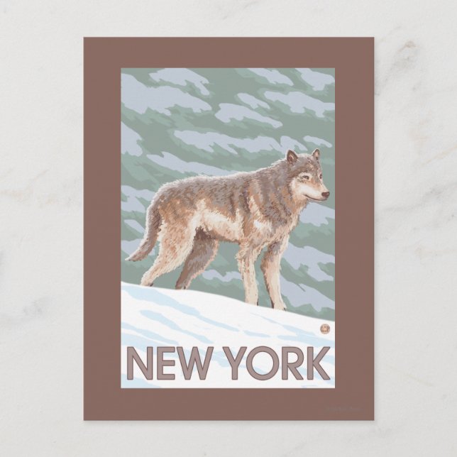 New YorkWolf Scene Postkarte (Vorderseite)