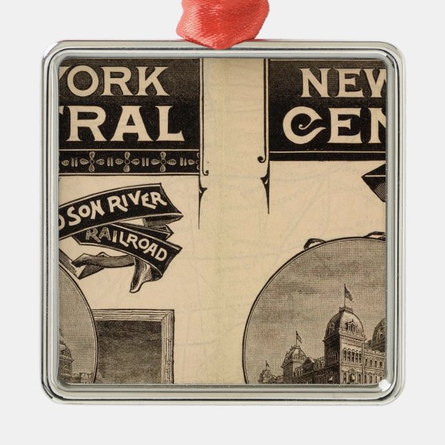 New- Yorkzentrale und der Hudson-Eisenbahn Silbernes Ornament (Vorne)