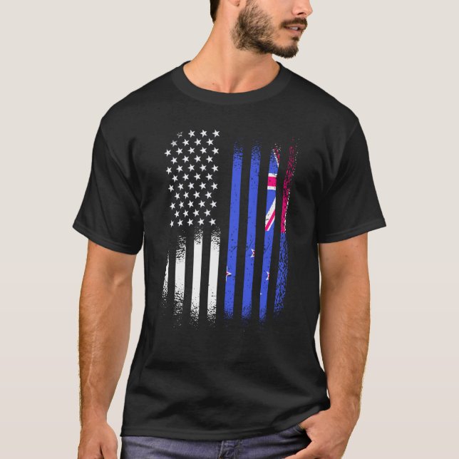 New Zealand American Patriot Grown Country USA Fla T-Shirt (Vorderseite)