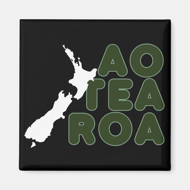 NEW ZEALAND AOTEAROA NZ LAND GRAFIK MAORI NAME MAGNET (Vorne)