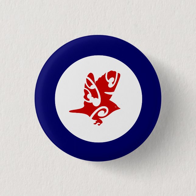 NEW ZEALAND birds Tauhou Silvereye Button (Vorderseite)