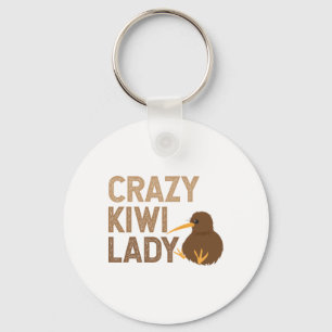 New Zealand Crazy Kiwi Lady Funny Gift Idea Schlüsselanhänger