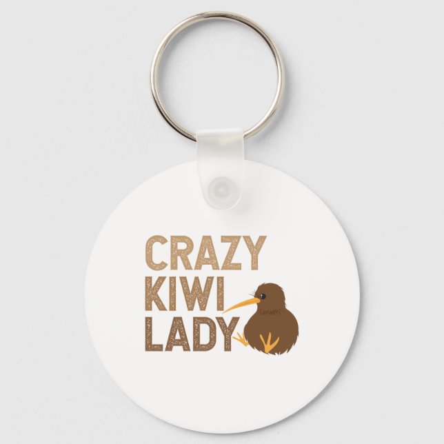 New Zealand Crazy Kiwi Lady Funny Gift Idea Schlüsselanhänger (Vorderseite)