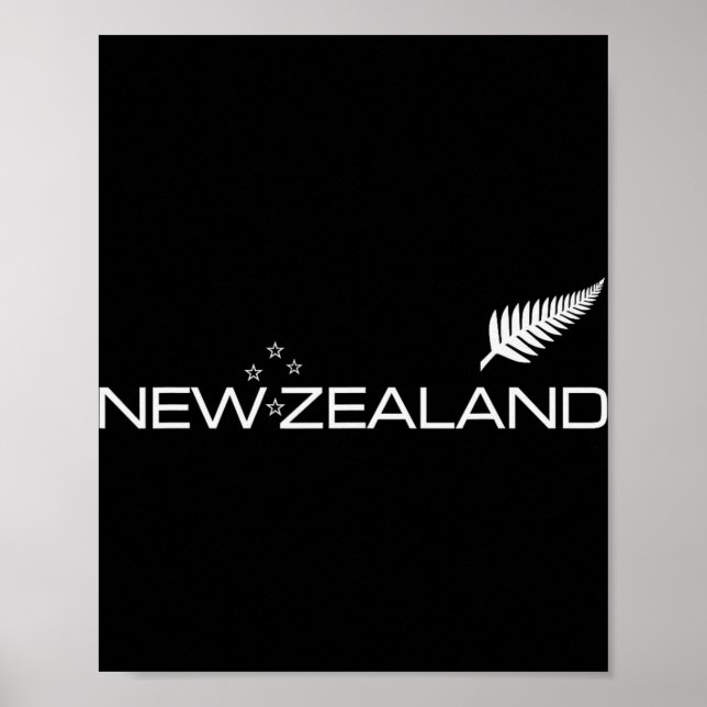 New Zealand Fern Flag Athletic Srts Style Tee  Poster (Vorne)