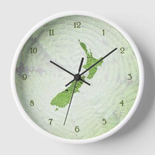 NEW ZEALAND FERNS CLOCK UHR