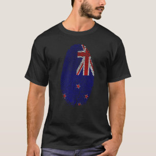 New Zealand Flag Fingerprint Dna New Zealanders T-Shirt