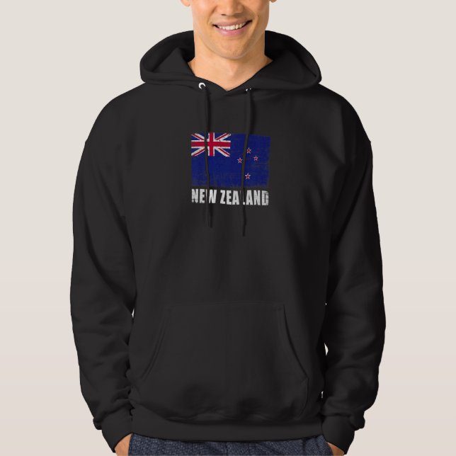 New Zealand Flag Grunge Country Flag New Zealand Hoodie (Vorderseite)