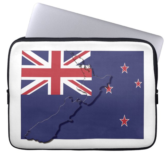 NEW ZEALAND Flag Map Patriotic Computer Laptopschutzhülle (Vorderseite)