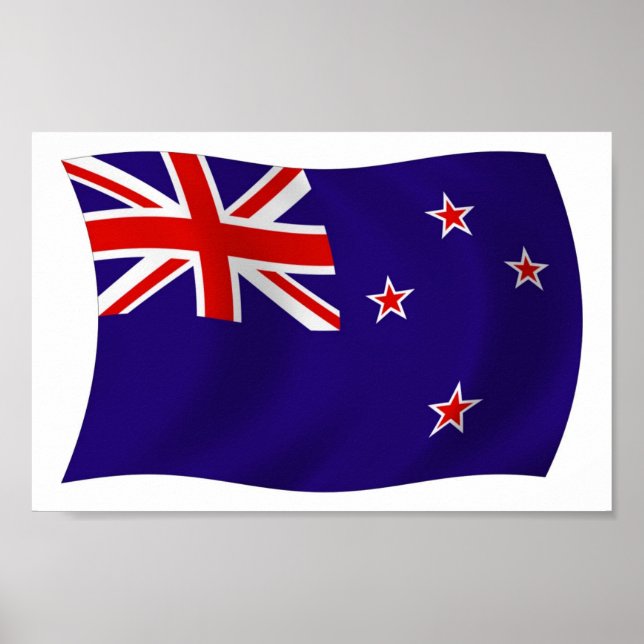 New Zealand Flag Poster Print (Vorne)