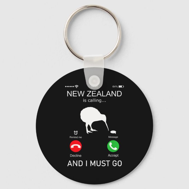 New Zealand Is Calling And I Must Go, Zealand Funn Schlüsselanhänger (Vorderseite)