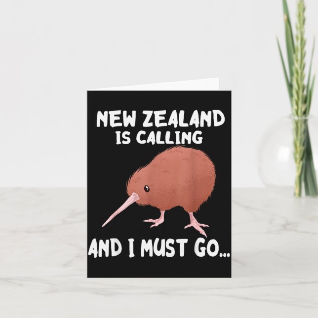 New Zealand Is Calling Kiwi Bird Wildlife Animal  Karte (Vorderseite)