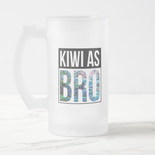 NEW ZEALAND KIWI ALS BRO PAUA MATTGLAS BIERGLAS (Links)