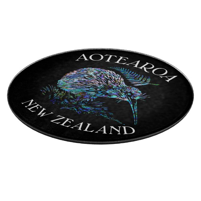 NEW ZEALAND KIWI FERN PAUA SCHNEIDEBRETT (Ecke)