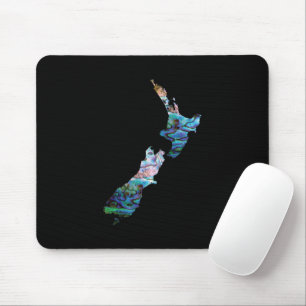 NEW ZEALAND KIWI MAP SIMPLE PAUA MOUSEPAD