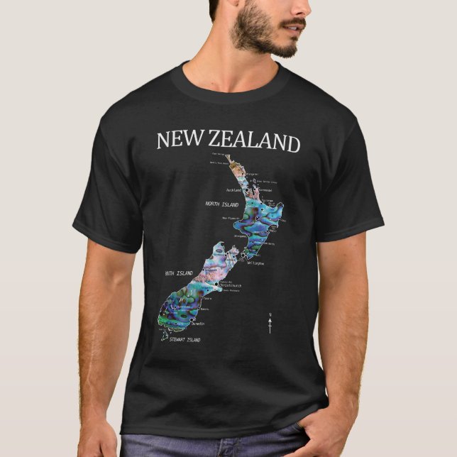 NEW ZEALAND KIWI MAP T-Shirt (Vorderseite)