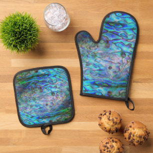 NEW ZEALAND KIWI PAUA OFENHANDSCHUH & Topflappen-Set