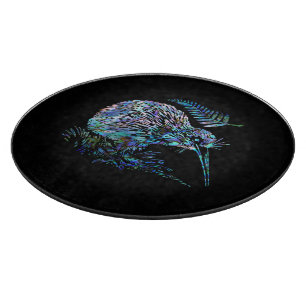 NEW ZEALAND KIWI UND FERN PAUA SCHNEIDEBRETT