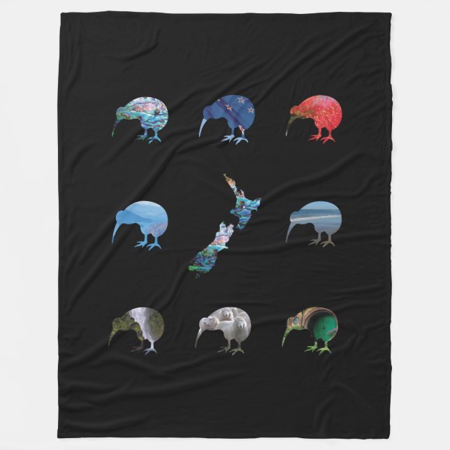NEW ZEALAND KIWIS FLEECEDECKE (Vorderseite)