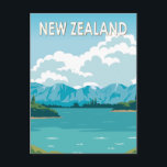 New Zealand Lake Wanaka Otago Kunst, Dichtung und  Postkarte<br><div class="desc">Neuseeland Vektorgrafik Design. Der Wānaka-See ist der viertgrößte See Neuseelands und Sitz der Stadt Wānaka in der Region Otago.</div>