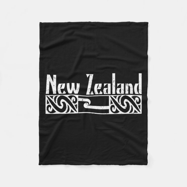 New Zealand Maori Flag  Fleecedecke (Vorderseite)