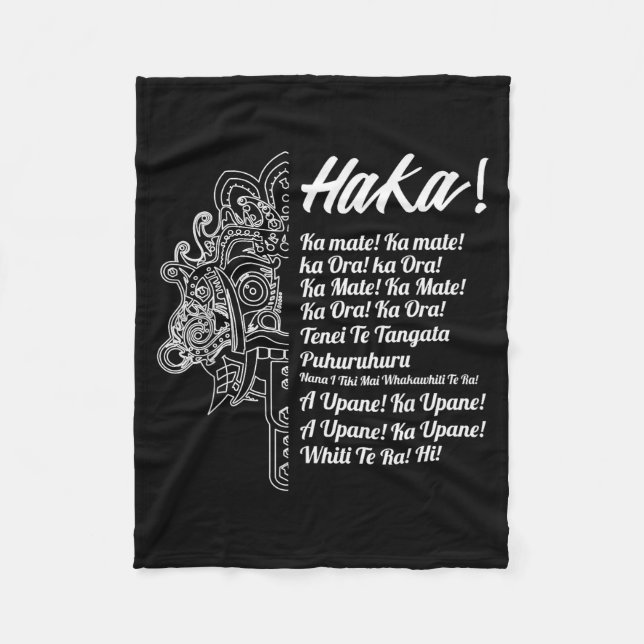 New Zealand Maori Haka - Ka Mate Rugby Tee  Fleecedecke (Vorderseite)