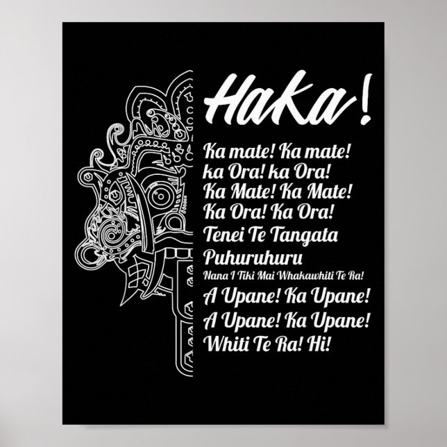 New Zealand Maori Haka - Ka Mate Rugby Tee  Poster (Vorne)